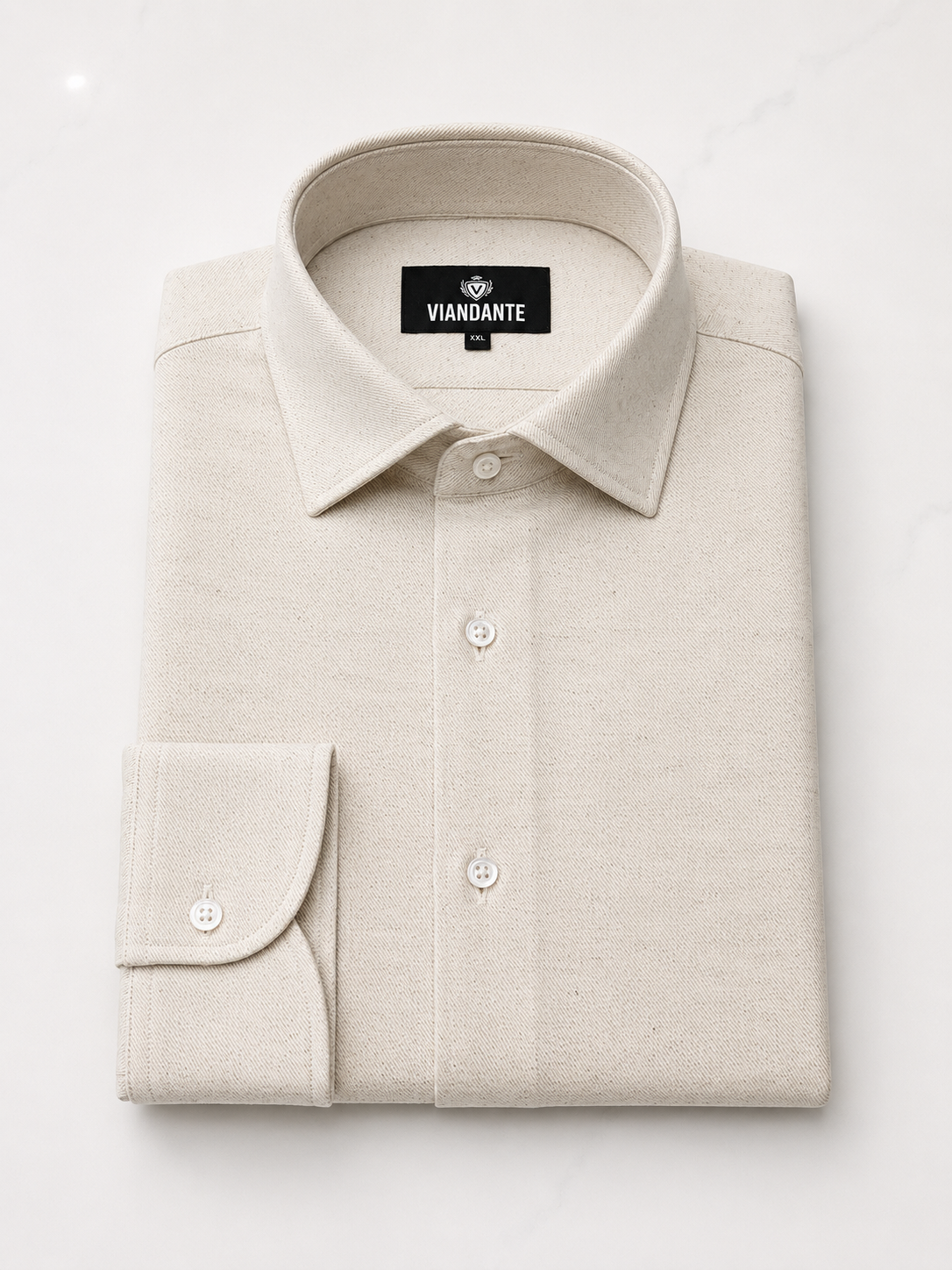 Button Up Cotton / Linen Sack Shirt - Ecru