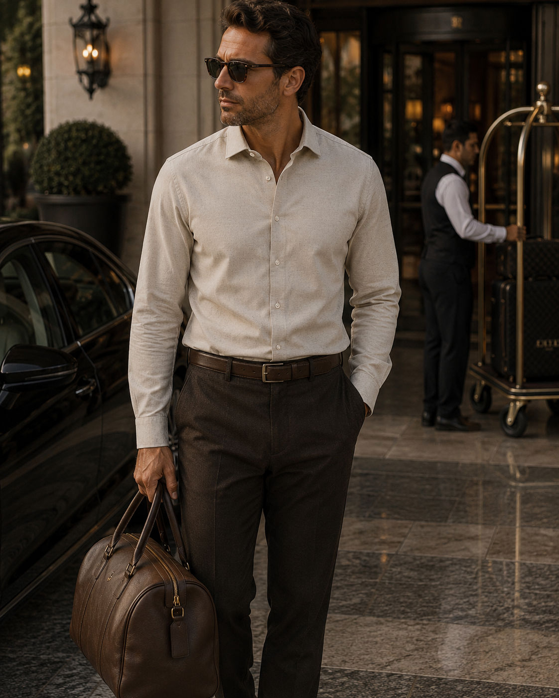 Button Up Cotton / Linen Sack Shirt - Ecru