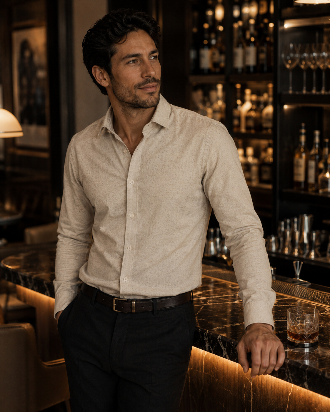 Button Up Cotton / Linen Sack Shirt - Ecru
