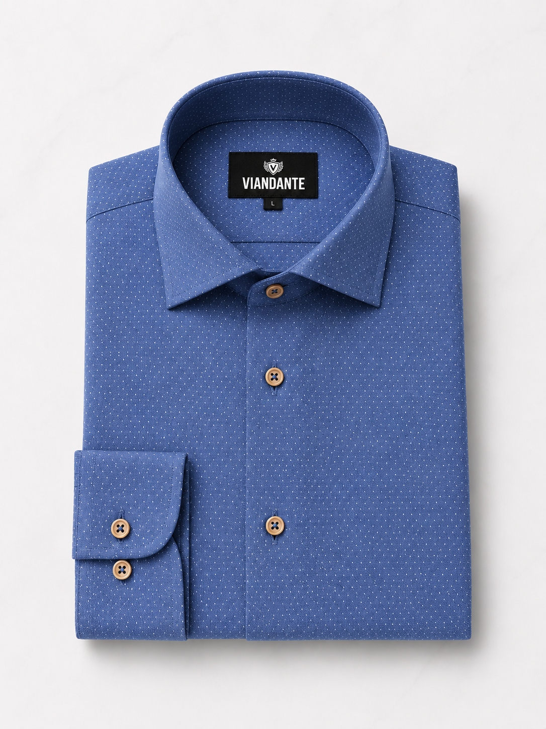 Blue Button Up - Antique button