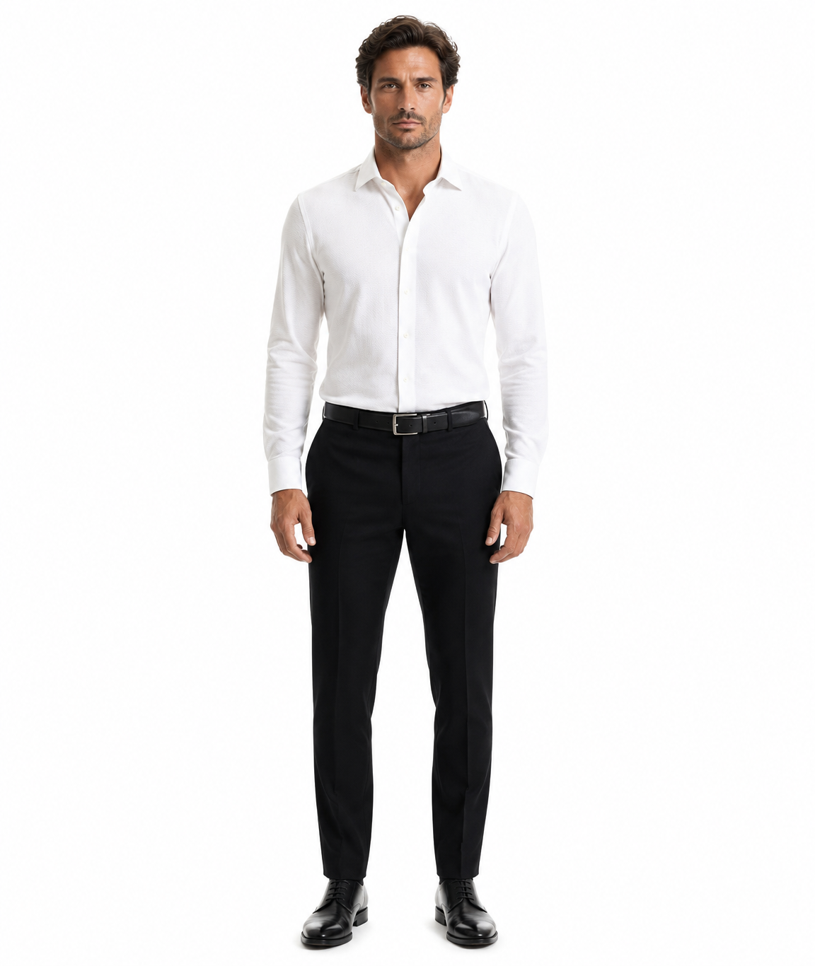 Button Up Pique Italian Cotton - White